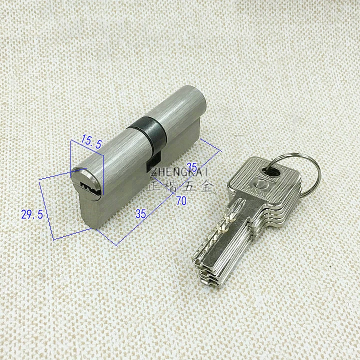 All Brass Open Lock Door Window  Security  70mm Cylinder  Living Room  Lock Handle Customized  Brass Key