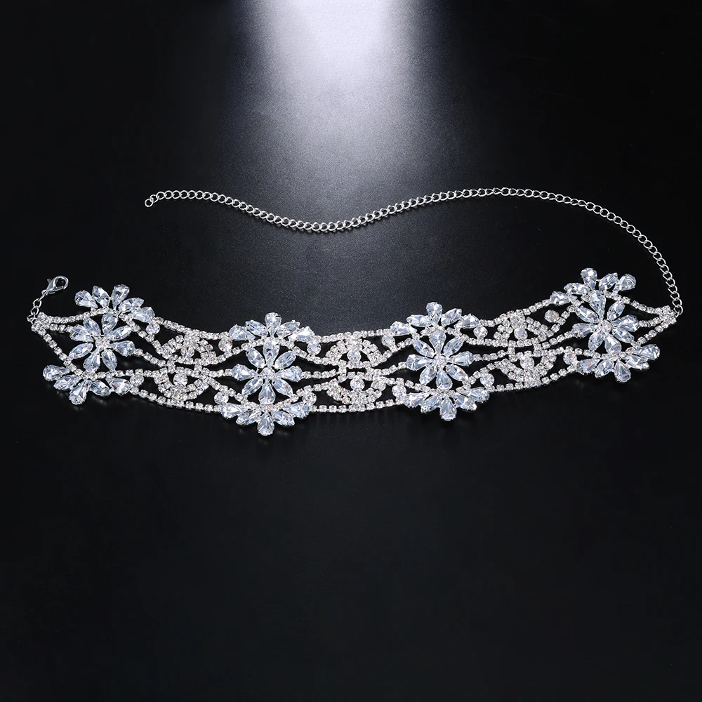 Stonefans Luxury Hollow Flower Crystal Choker Necklace for Women Party Accessories Rhinestone Choker Collar Statements Jewelry