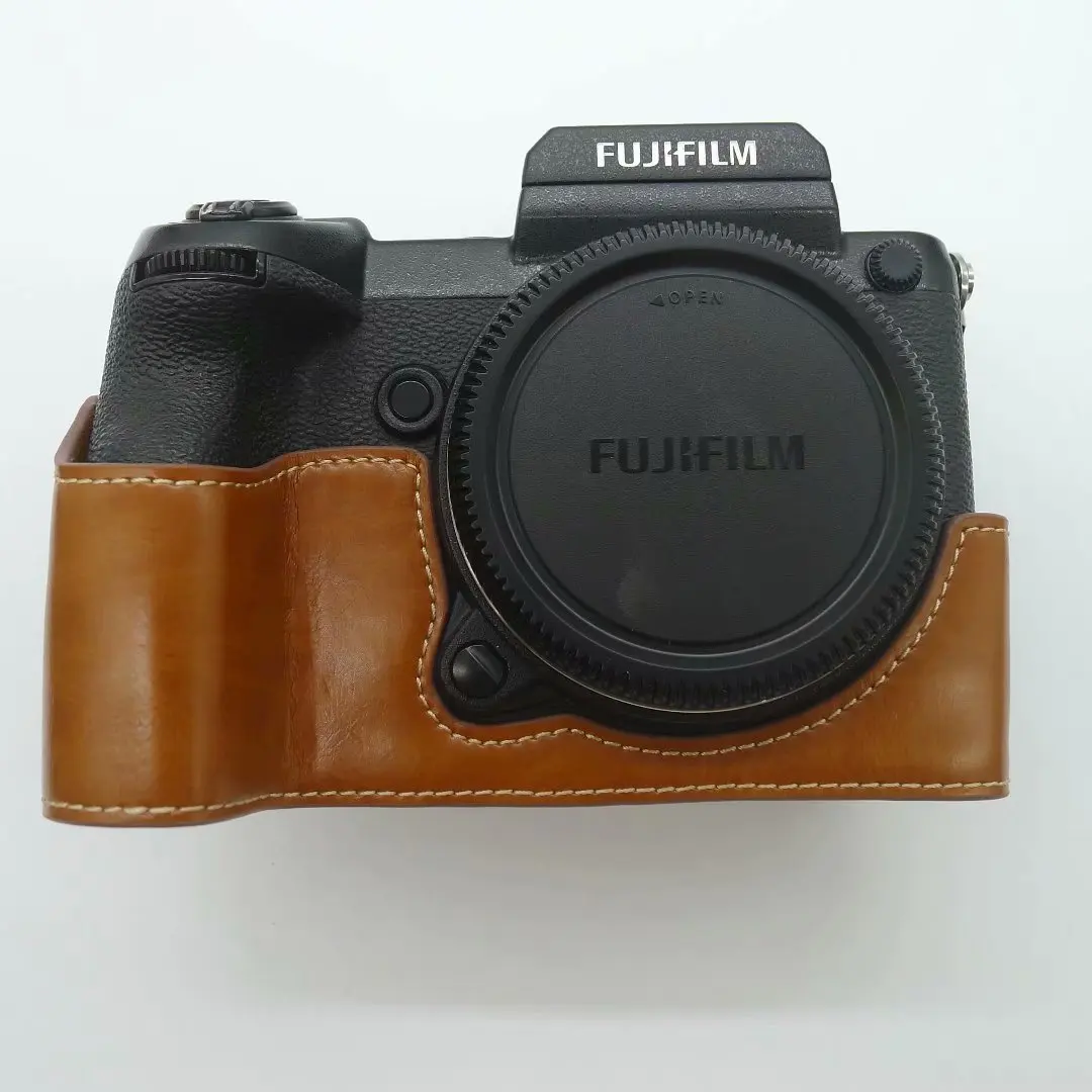 Funda protectora de media carcasa de cuero para Fuji GFX50S GFX50R 50S 50R bolsa para cámara Fuji GFX50S funda protectora