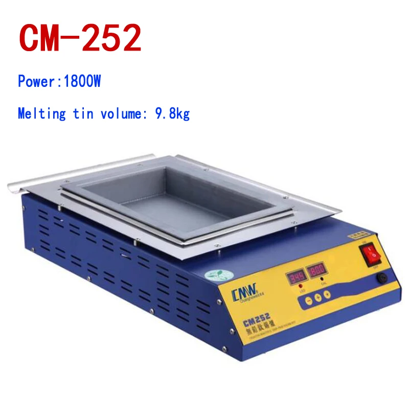 

CM-252 Digital display 1800w melt tin 9.8KG temperature adjustable Melting tin furnace Lead-free solder pot square tin stove