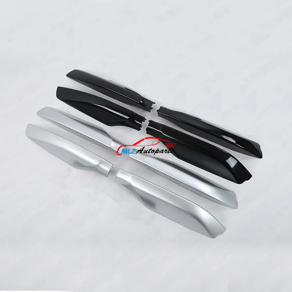 4PCS Black & Silver ABS Car Roof Rack Bar Rail End Protection Cover Shell For Toyota LC Prado Fj150 2010 2011 2012 2013-2016