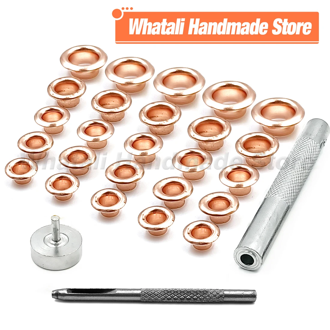 100set Rose Gold Color Metal Eyelet Grommets With Eyelet Punch Die Tool Set For DIY Shoes Belt Clothing Leathercraft Accessories