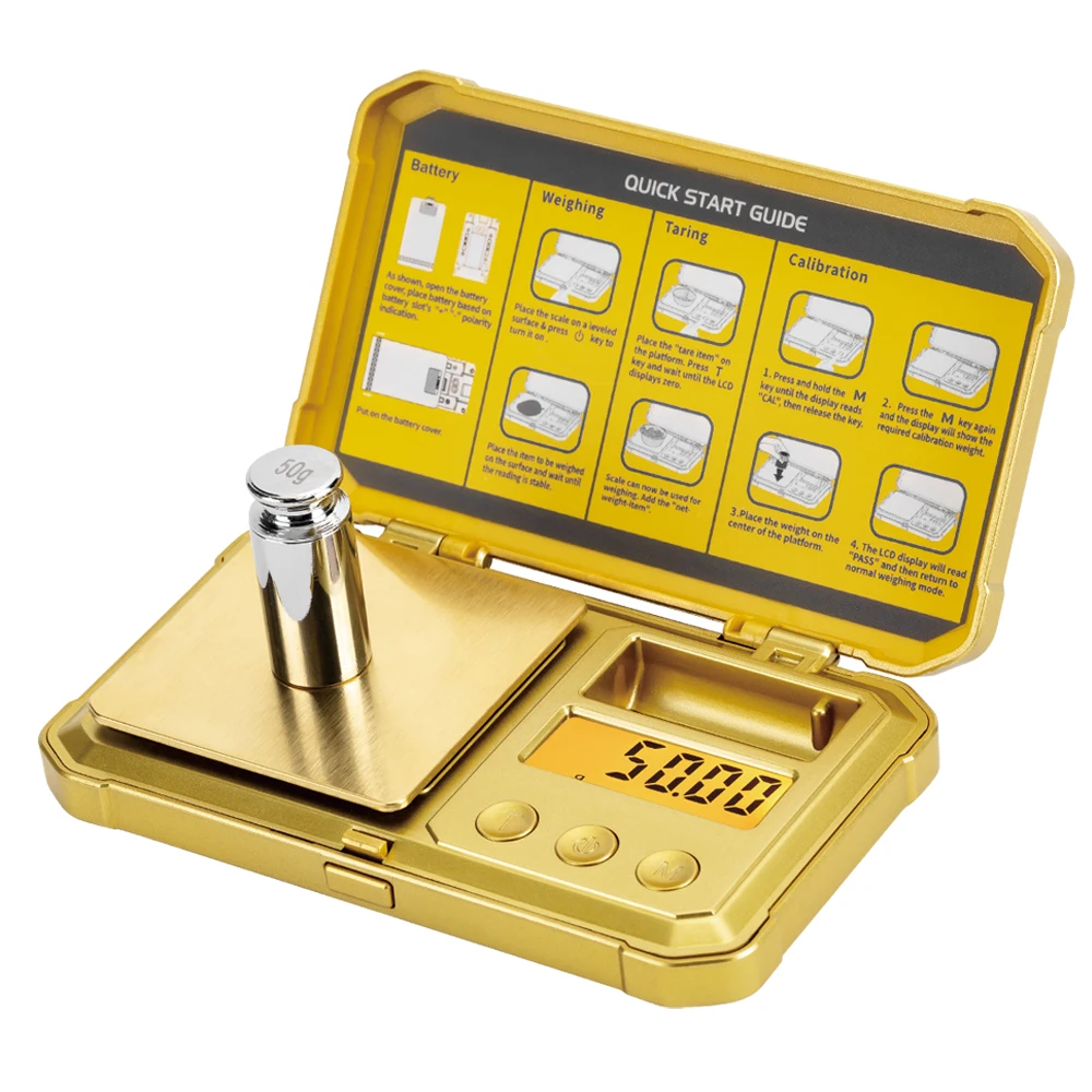 Mini Small Gram Scale 200g/0.01g, STEAMPUNK 24K Gold Scale, Digital Pocket Scale with LCD, Tare for Jewelry, Herbs, Medicines