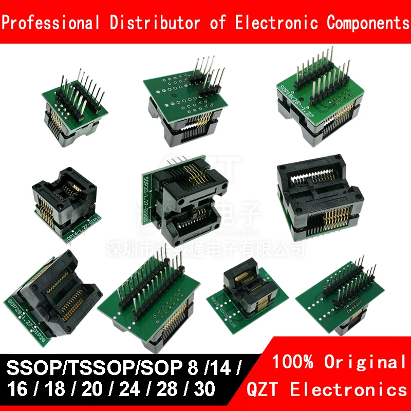 SOP8 Burn-in Socket 14/16/18/20/24/28 to DIP Wide and Narrow Body Chip Adapter IC Conversion Test Seat