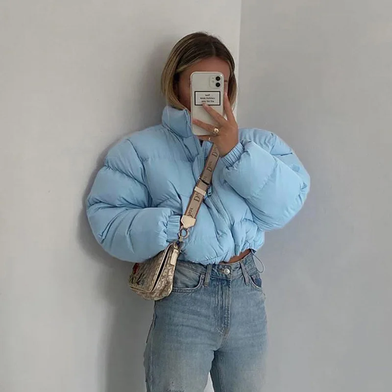 Fashion Fall Winter Down Coat Puffer Jacket and Coats Women Christmas Bubble Cropped Outerwear Warm Clothing