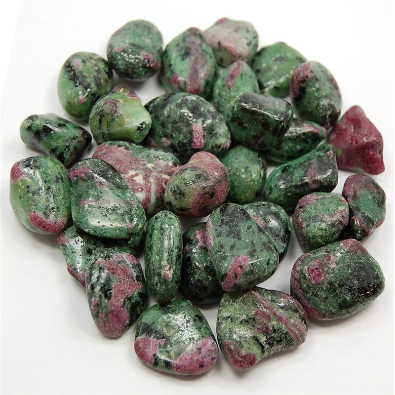 

Natural polished gemstone ruby zoisite crystal tumbled stones for garden decoration