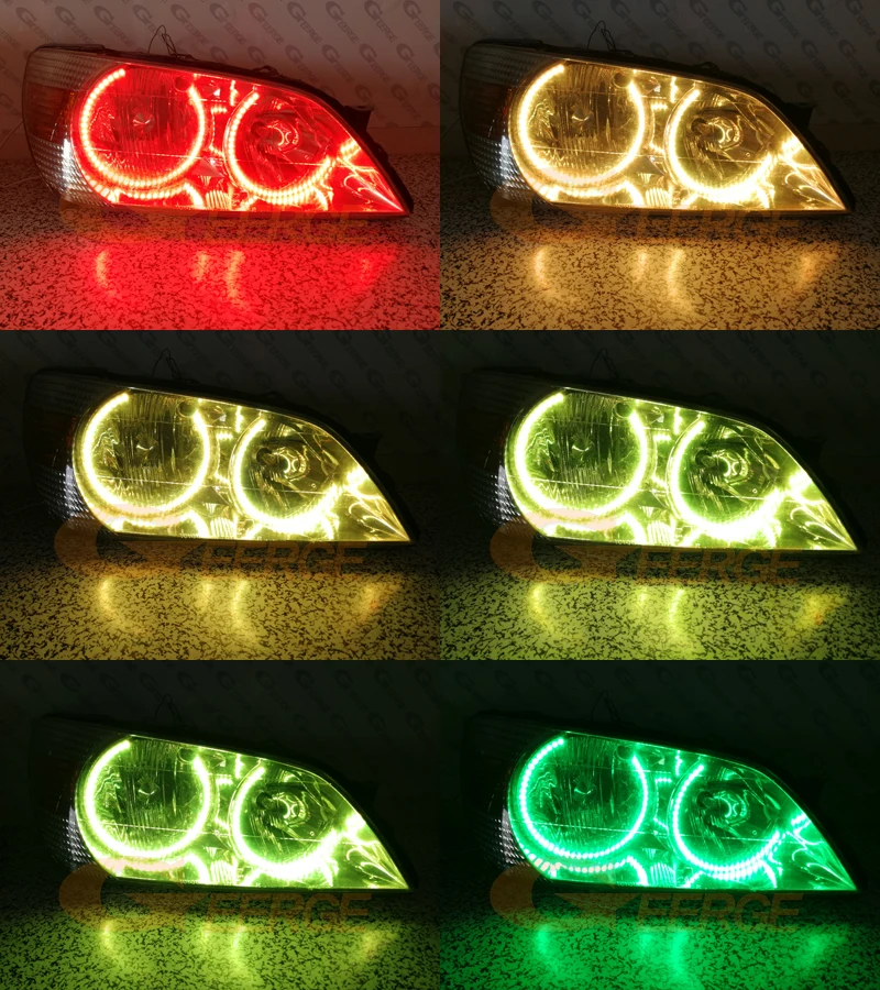For Lexus IS200 IS300 IS 200 300 Toyota Altezza RF Remote BT App Multi Color Ultra Bright RGB LED Angel Eyes Kit Halo Rings