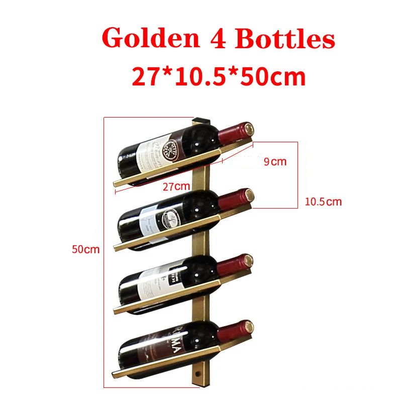 UPORS 2/4 Bottle Wine Rack Wall Mounted Wine Bottle Holder Creative Stylish Modern Iron Stand Champagne Storage Bar Accessories