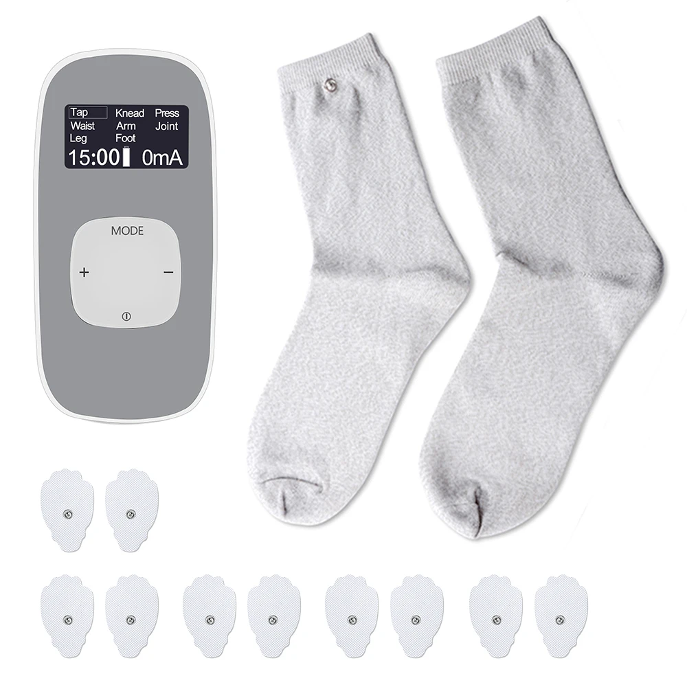 TENS Unit Digital Massager With 5 Pairs TENS Electrode Pads Foot Massage Socks Stimulator Acupuncture For Physical Therapy