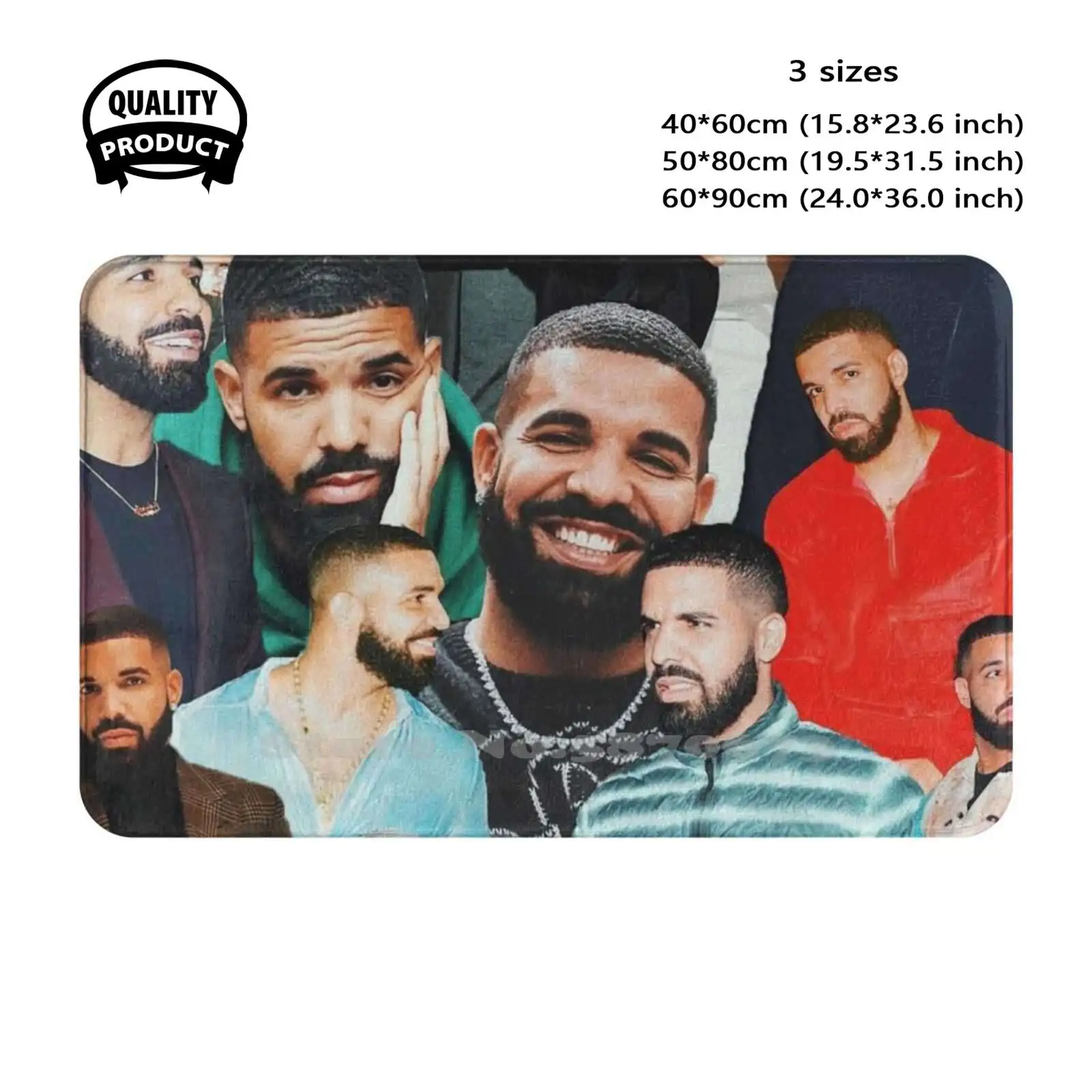 Drake Collage Soft Cushion Home Carpet Door Mat Car Rug Drake Rap Cool Music Sparkle Prequel Trendy Hip Hop Rocky The Weeknd