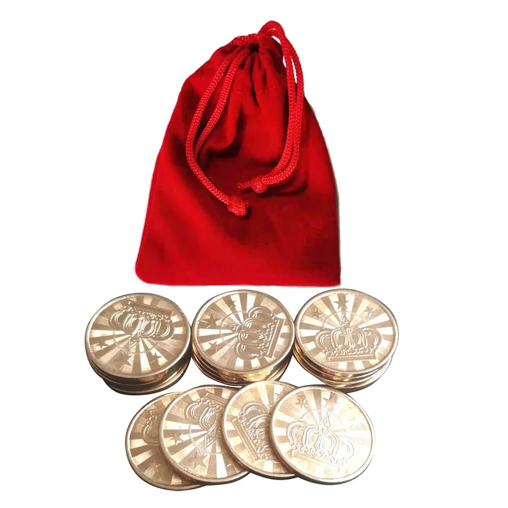 

10pcs 25*1.85mm Game Token Brass Arcade Game Coin Pentagram Crown Tokens In Bag