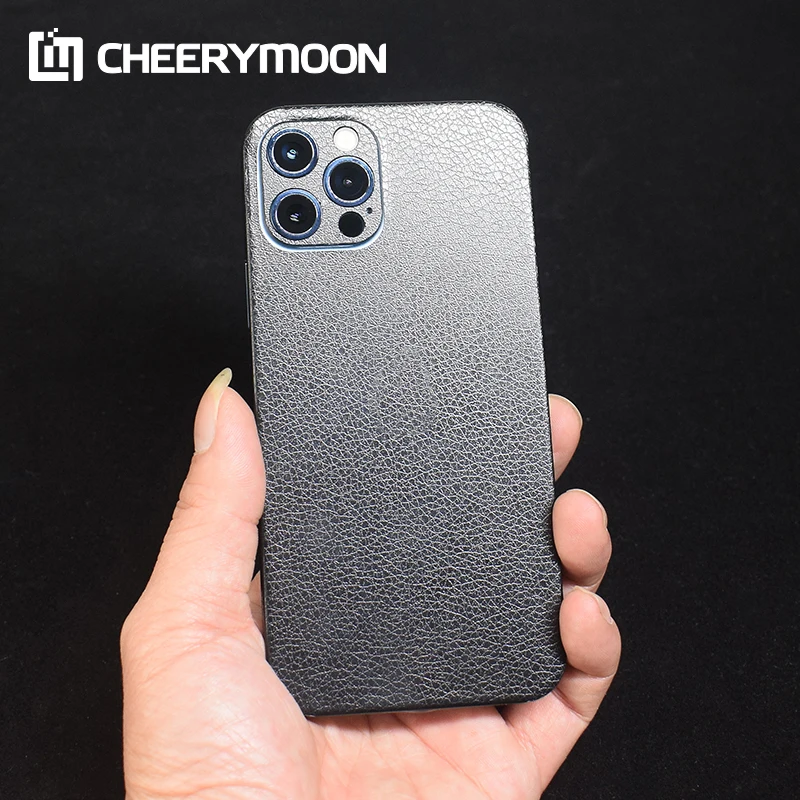 

Dropshipping Leather Grain Rear Sticker Wrap Skin For iPhone 15 14 13 12 11 Pro Max mini Plus Ultra 14Pro 12Promax Back Film
