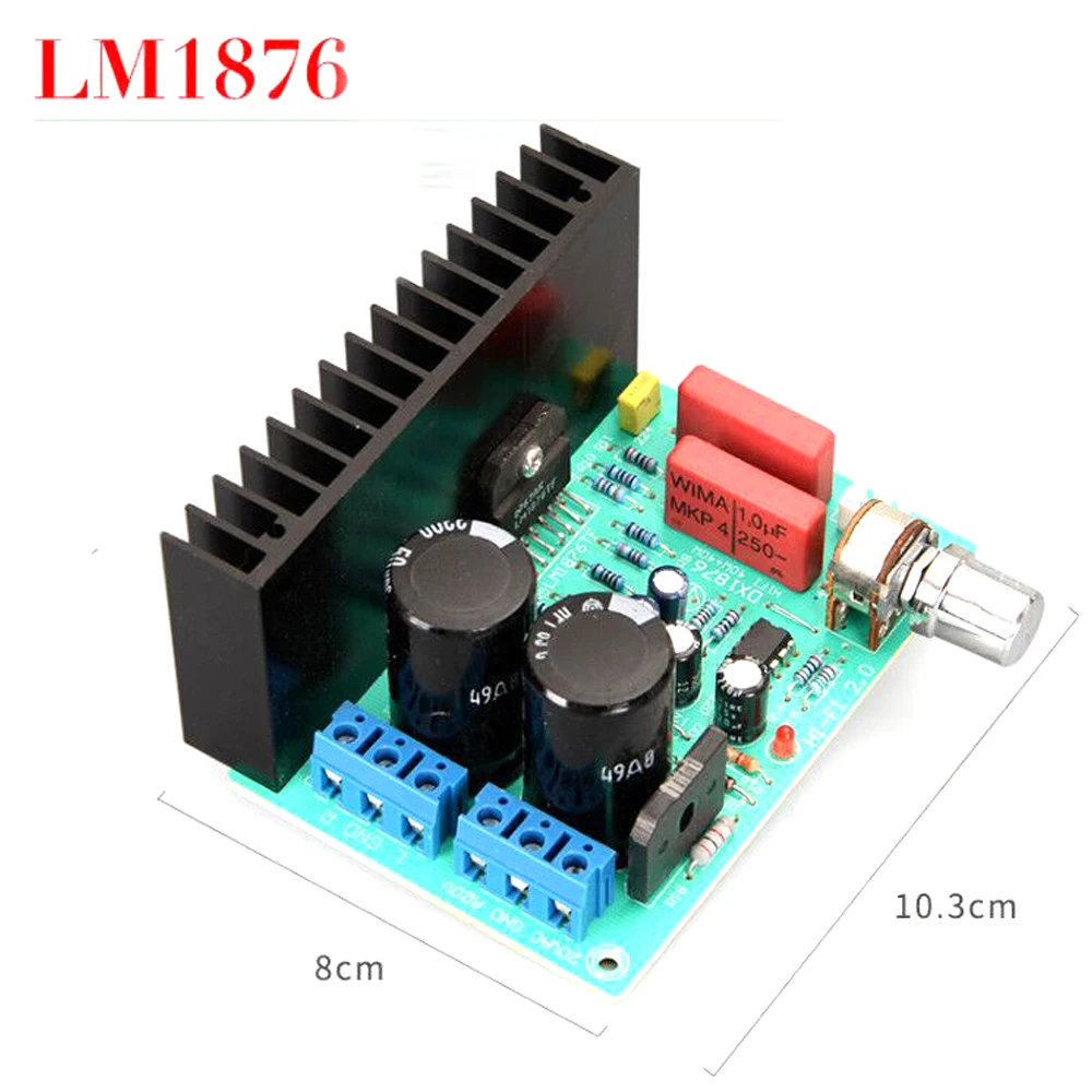 HIFI Power Amplifier Board, LM1876 2.0, Estéreo, DE