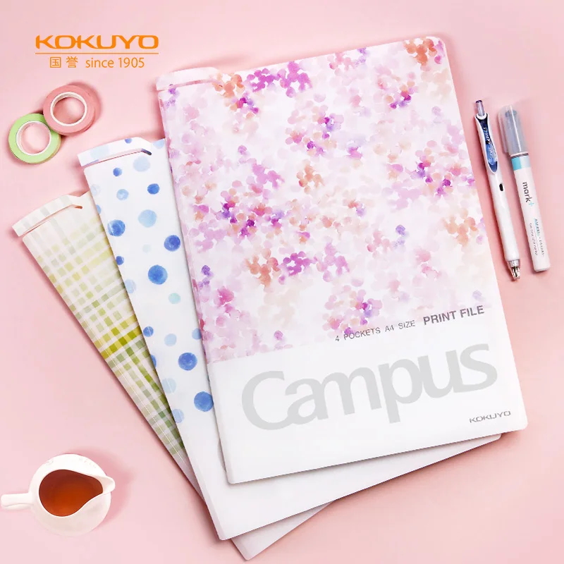 

Japan Kokuyo Folder Campus Classification Test Paper Office Contract Bill Storage Oblique Pocket Information Book File Folder A4