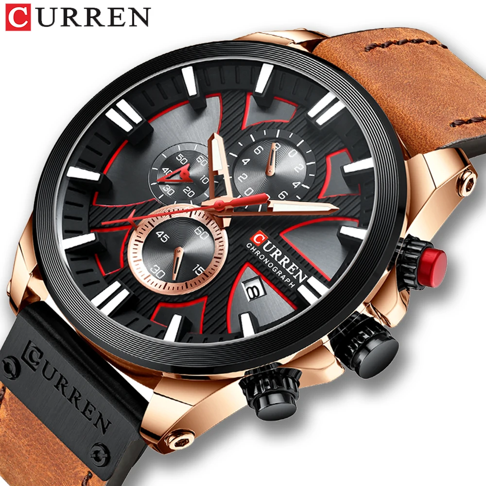 

2021 CURREN Men's Watches Top Brand Luxury Men Wrist Watch Leather Quartz Watch Sports Waterproof Male Clock Relogio Masculino