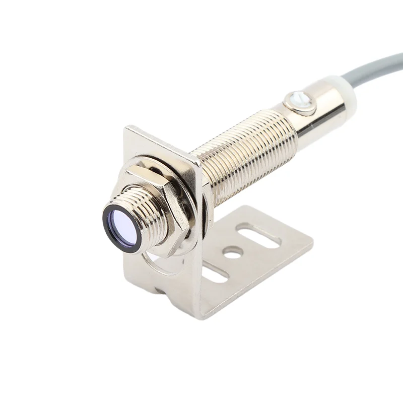 M12 Laser Diffuse Reflection Photoelectric Sensor Visible Light Switch NPN PNP Normally Open Distance 20CM Adjustable