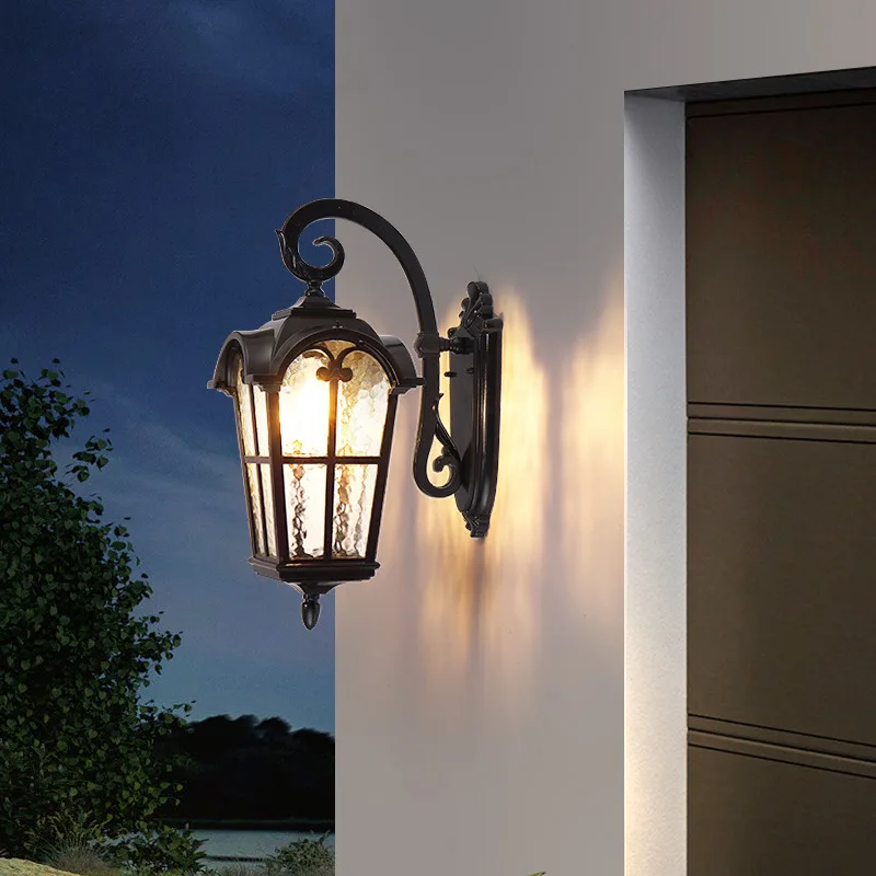 Imagem -03 - Lâmpada de Parede Romana Estilo Europeu ao ar Livre Led Retro Garden Lamp Residencial Villa Porta Iluminação