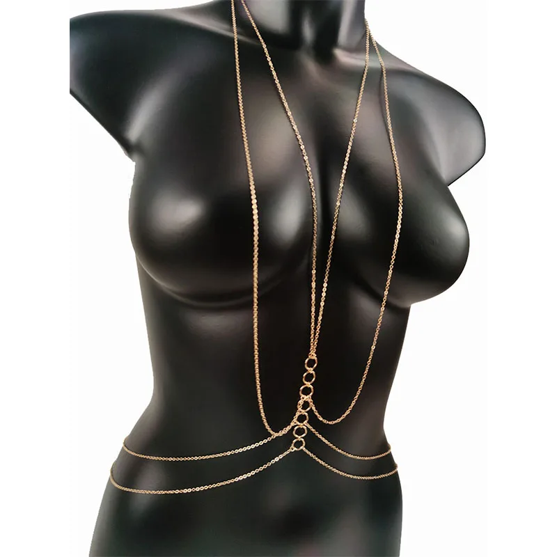 Körper Kette Körper Schmuck Brust Kette Bikini Sexy Mode Bauch Ketten Taille für Frauen Goth Strand Sommer Punk Geschenk Zubehör