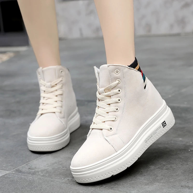 Casual Women Shoes Platform Sneakers Comfortable Air Cushion Shoes Women Outdoor Solid Heightening Footwear Chaussures Femme