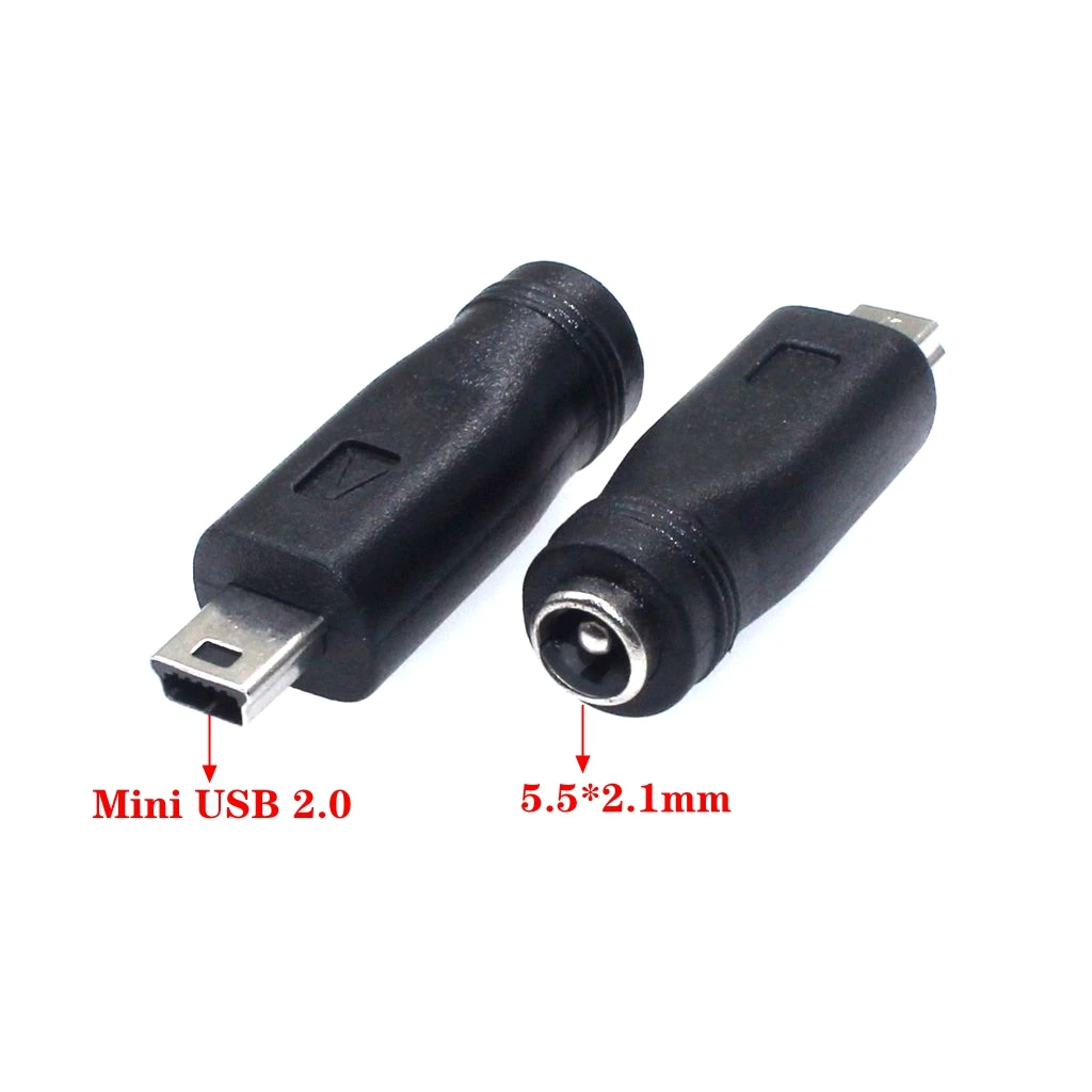 Adaptateur de connecteur d'alimentation micro USB droit, prise d'alimentation, USB 5.5, type C, mini USB, 5V DC, 2.1x3.1mm, 5.5x2.1mm, lot de 2 pièces