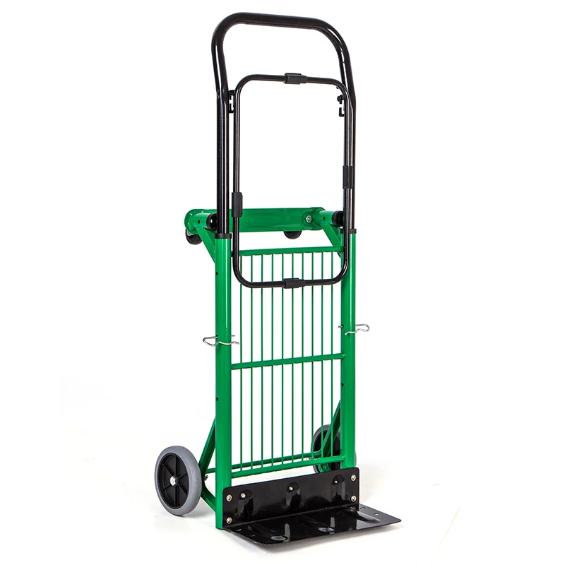 Carrito plano plegable para reciclaje de basura, transpaleta portátil, carga de 90kg, remolque pequeño, TPR, rueda grande
