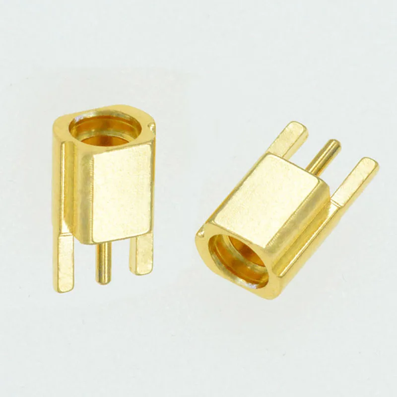 100PCS MMCX Female Jack Audio Jack PCB Mount With Soldering Straight Goldplated 3 Pins Connector