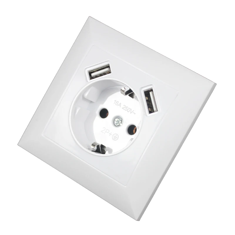 New Wall Electronic Socket 5V2A EU Standard Power Outlet with Dual Home USB Plug Charger Power Socket with USB V7-3 view 4