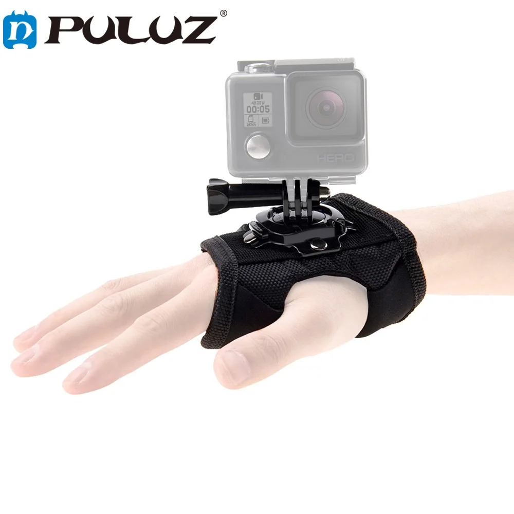 حزام Puluz-palm يدعم لـ gopro, دوران 360 درجة ، للبطل 9 أسود/hero8 أسود/hero7/جلسة عرض/4 جلسات/3 +