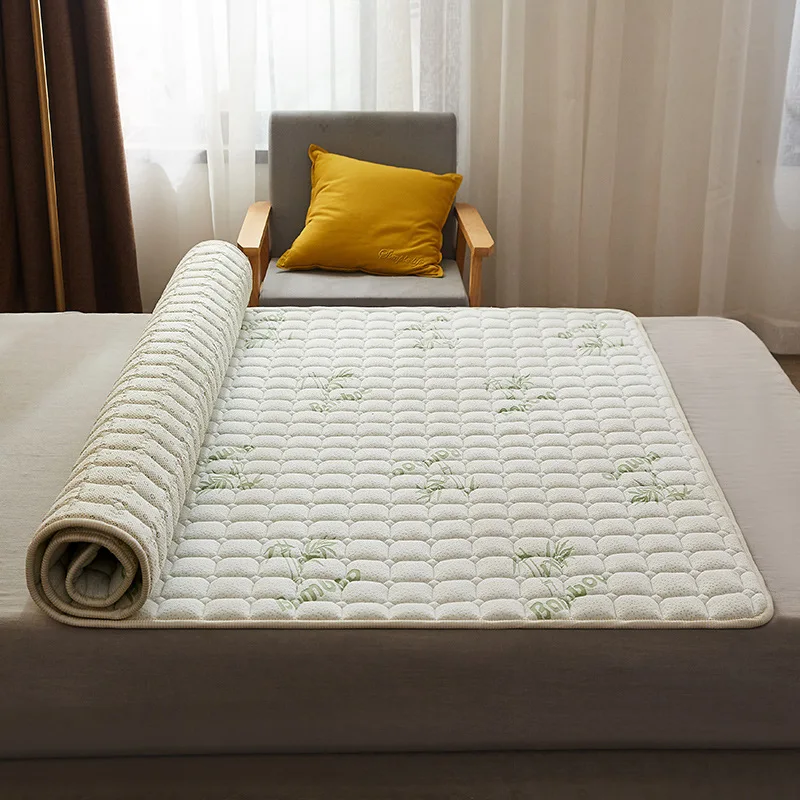 Offre spéciale! Matelas Pliable en Fibre de Bambou et Mousse à Mémoire de Forme, Couvre-Lit Simple et Double pour Étudiant, Nouvelle Collection