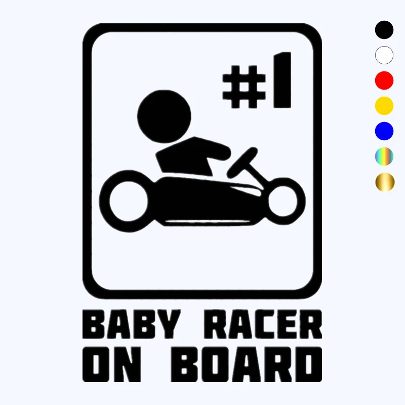 CK20134# Funny Vinyl Decal Baby Racer on Board Car Sticker Waterproof Auto Decors on Truck Bumper Rear Window