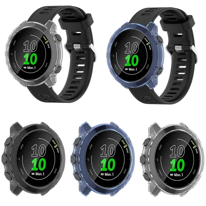 BEHUA Protective Case For Garmin Forerunner 55 Watch Cover For Forerunner 158 Protector Cases Soft TPU Bumper Smartwatch Shell