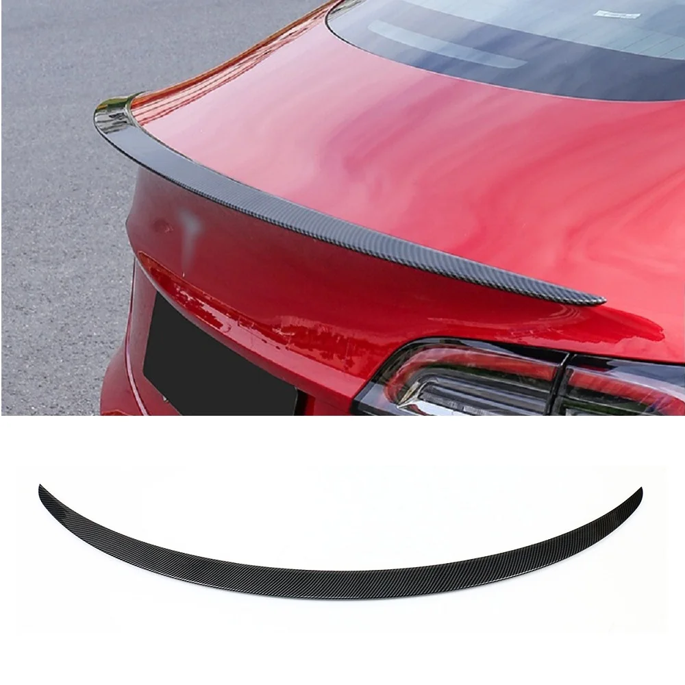 Carbon Fiber Grained ABS Car Wing Rear Boot Trunk Spoiler For Tesla Model 3 2017-IN