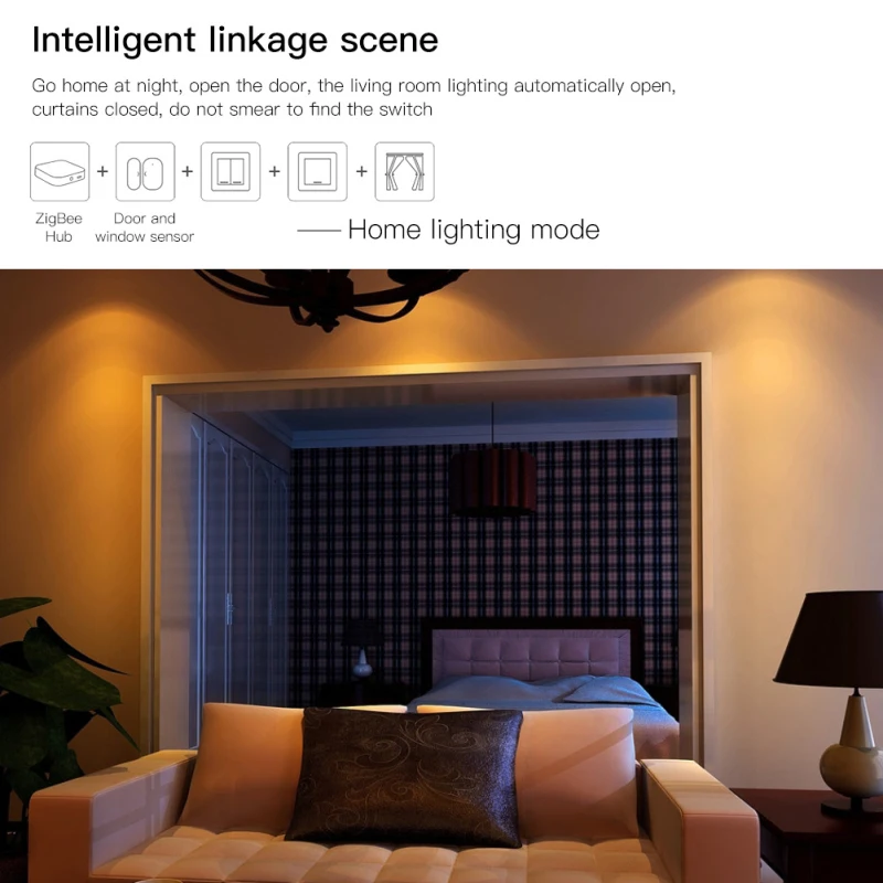 Tuya Smart ZigBee Window Door Sensor Gate Detector Security Alarm System Smart Life App Work With Zigbee Hub Alexa Google Home