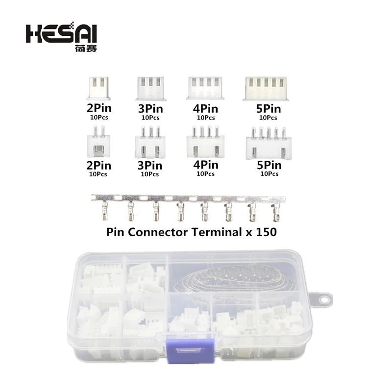 

230PCS XH2.54 2p 3p 4p 5pin 2.54mm Pitch Terminal Kit / Housing / Pin Header JST Connector Wire Connectors Adaptor XH DIY Kits