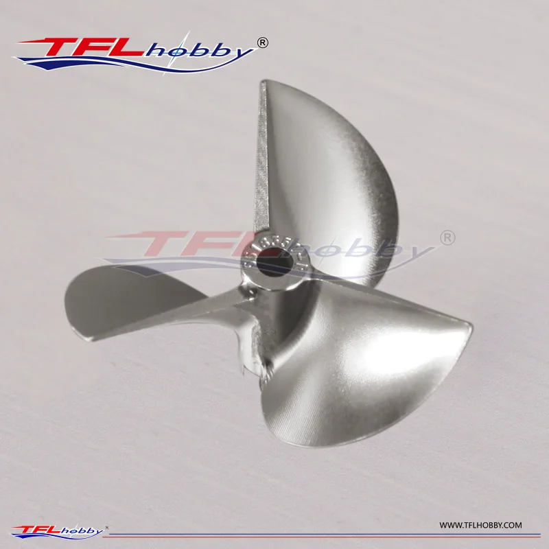 TFL Hobby CNC Machined Billet 55mm 7075 Aluminum 3-Blade Propeller Pitch=1.8 Aperture=4.76mm for RC Boat