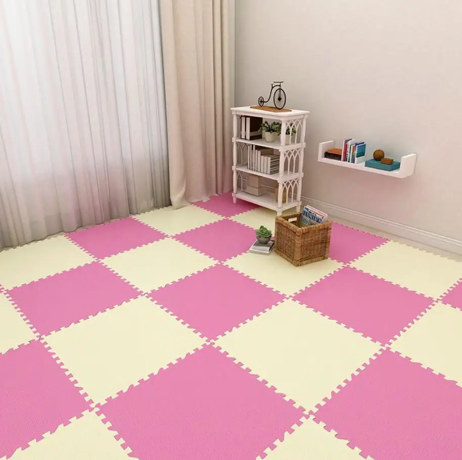 Top Sale 10pc 30*30cm Living Room Bedroom Children Kids Soft Carpet Magic Patchwork Jigsaw Splice Heads Climbing Baby Mat E11285