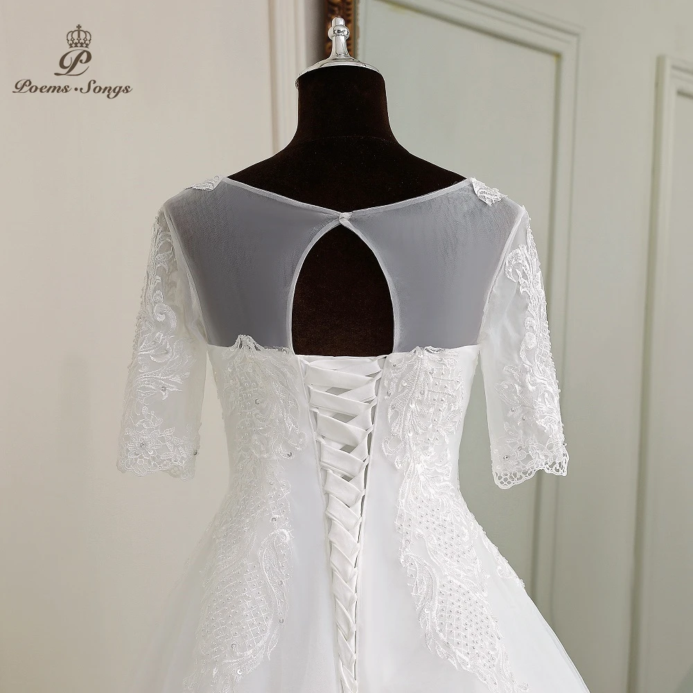 Nuovo elegante abito da sposa Sexy a mezza manica lunghezza pavimento boho abito da sposa robe de mariee abiti da sposa