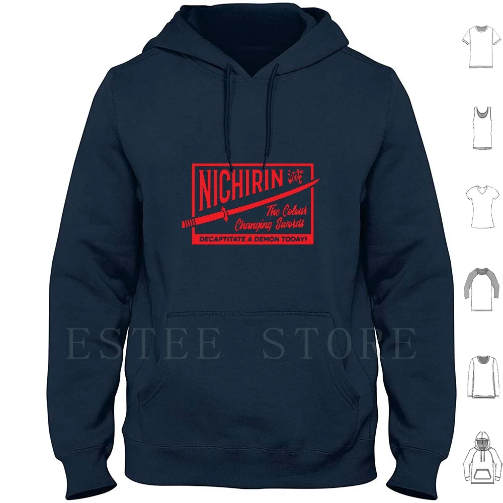 Nichirin Hoodies Long Sleeve Demon Demon Anime Demon Corps Demon Corps Inspired Nichirin Nichirin Blade