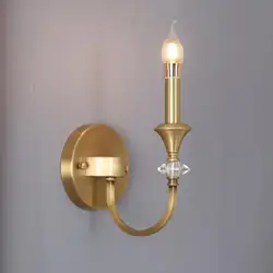Hallway Corridor crystal wall sconce Copper LED candle Wall Lamp for Living Room Bedroom Double Head Bedside Lamp porch light