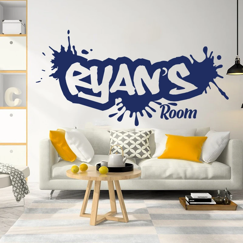 Graffiti Custom Name Street Art Spot Wall Sticker Boy Room Kids Room Personazlied Name Banksy Wall Decal Gameroom Play Vinyl