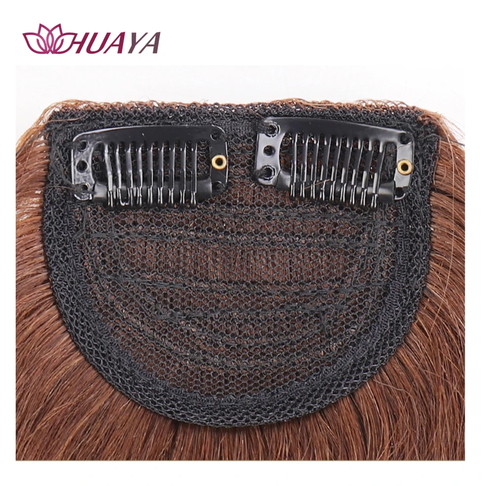 HUAYA Synthetic Hair Root Pads Invisible Pad High Straight Hair Clip in Hair Extension for Women Wig Fluffy Fake Hairpiece