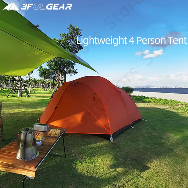 Imagem -06 - Gear-ultralight Outdoor Caminhadas Tenda Resistente ao Vento Barracas Camping 3f ul Gear Grande Espaço 15d 210t Temporada Pessoa 3f ul