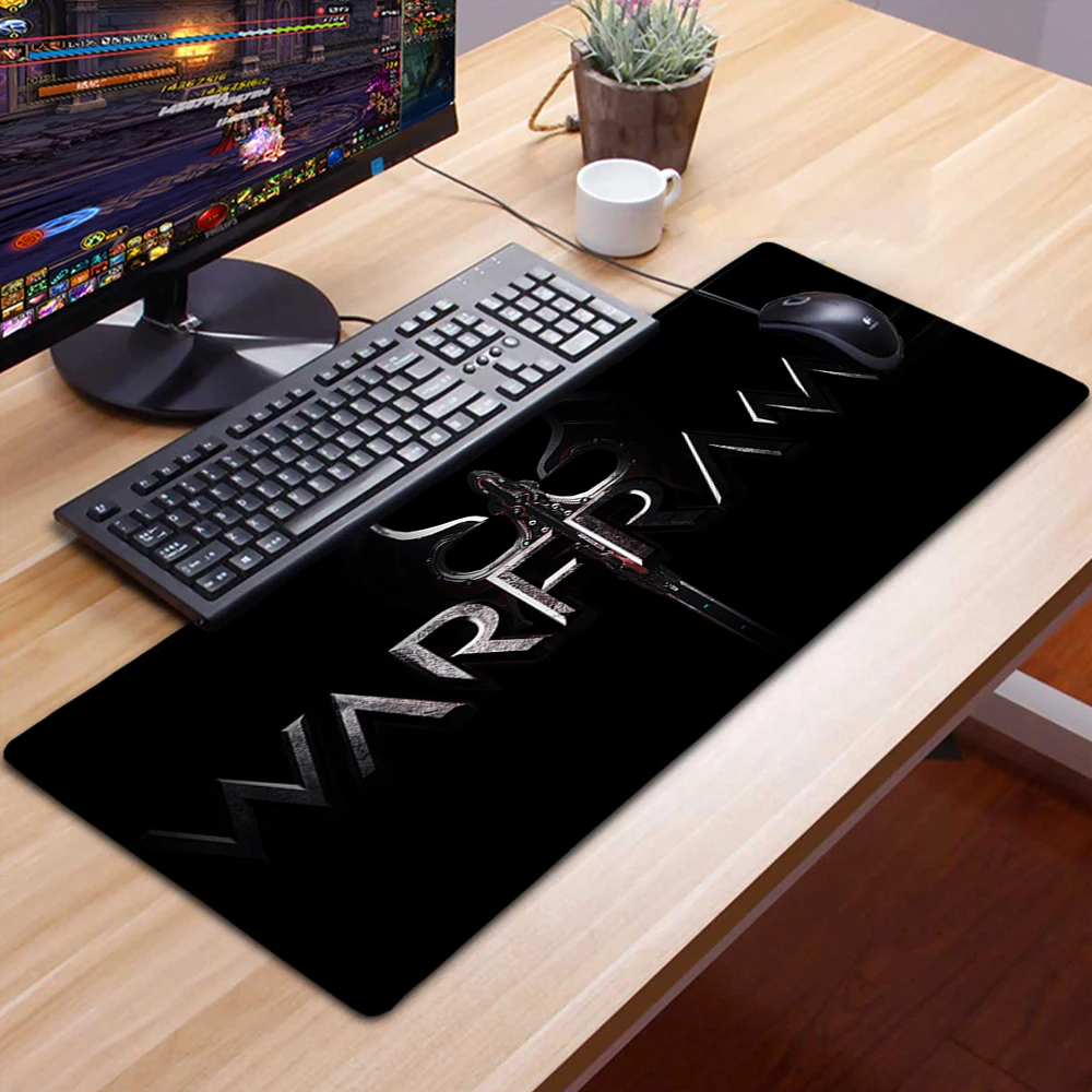Warframe Hero gioco Mousepad Alfombrilla accessori da gioco Tappetino per Mouse antiscivolo XXL Tappetino 90x30 Tappetino Mouse Tapis De Souris