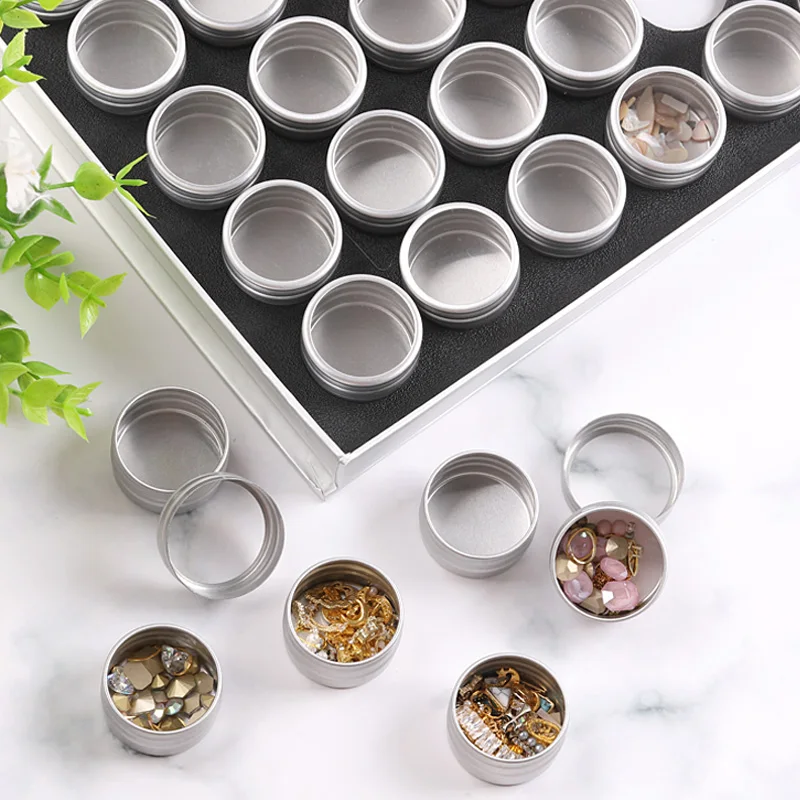35 Grids/set Independent Aluminum Nail Art Empty Storage Nail Decorations Box Nail Art Tool Nail Organizer Box