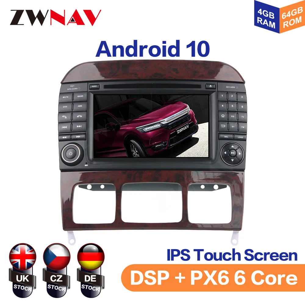 Android 10 IPS Screen For Mercedes Benz s-class  Screen Car Multimedia Player Navigation Audio Radio Stereo Head Unit Gps