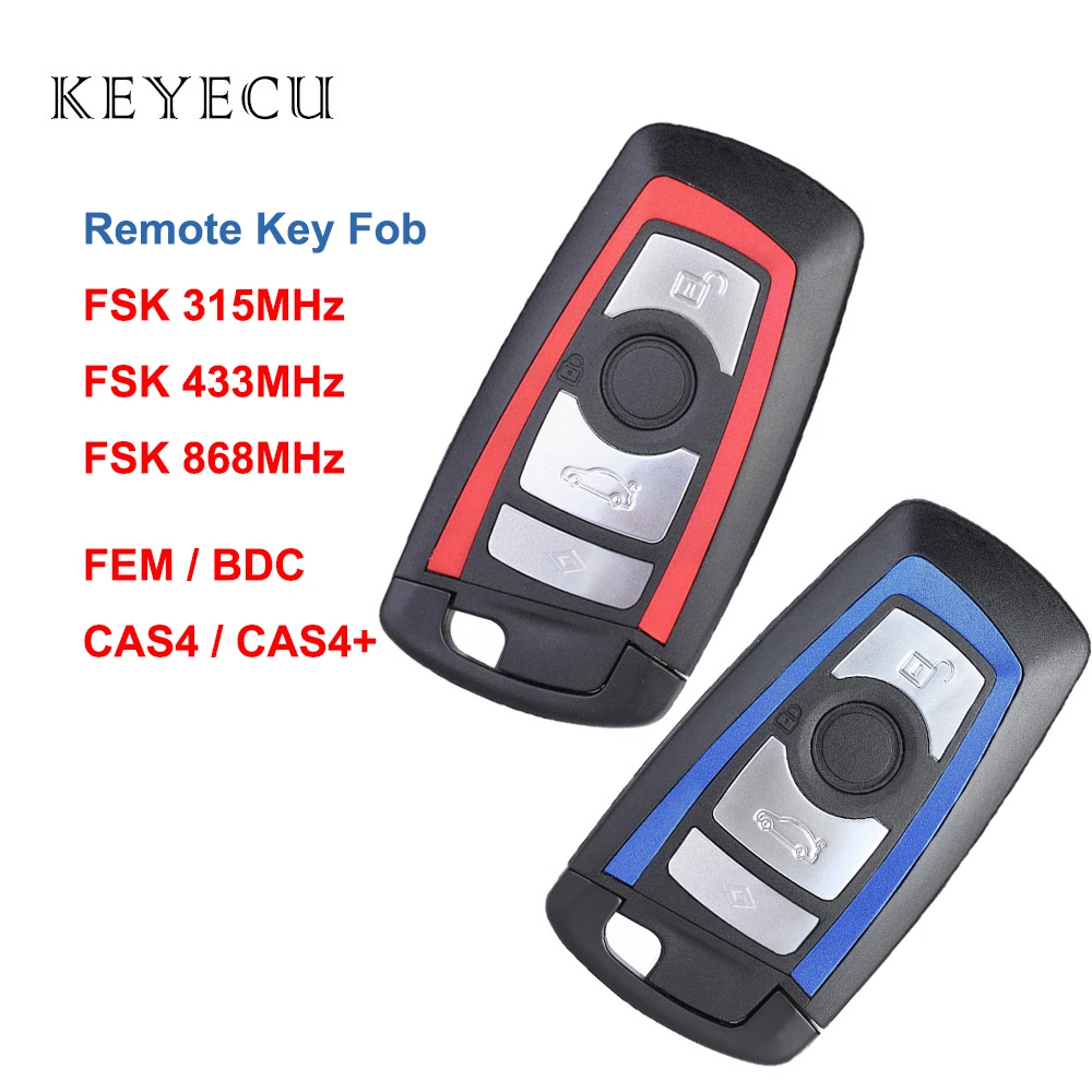 

4 Buttons Smart Remote Key Fob FSK 315/433/868MHz PCF7953 for BMW F Chassis FEM BDC CAS4 CAS4+,YGOHUF5662, YGOHUF5767, HUF5661