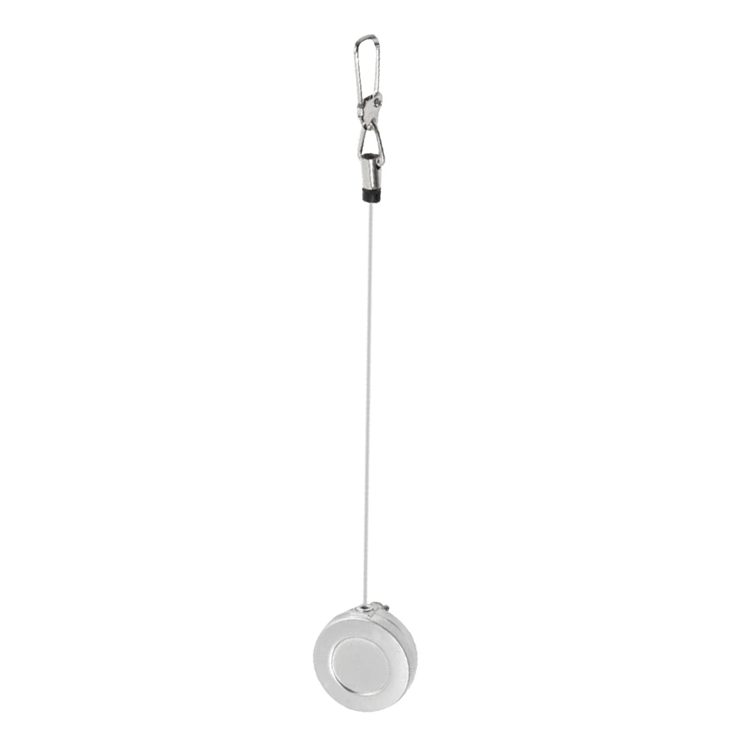 Fly Fishing Zinger Retractor 1PCS Stainless Steel Pin On Retractable Reel with Wire Cord 50cm