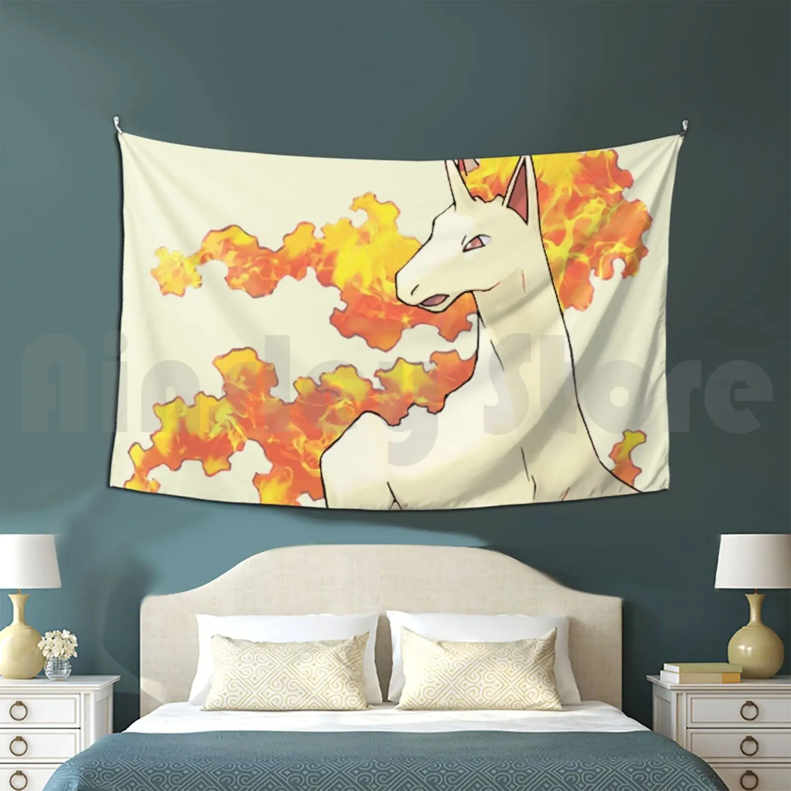 نسيج Rapidash المخصص Rapidash Horse Flames Fire