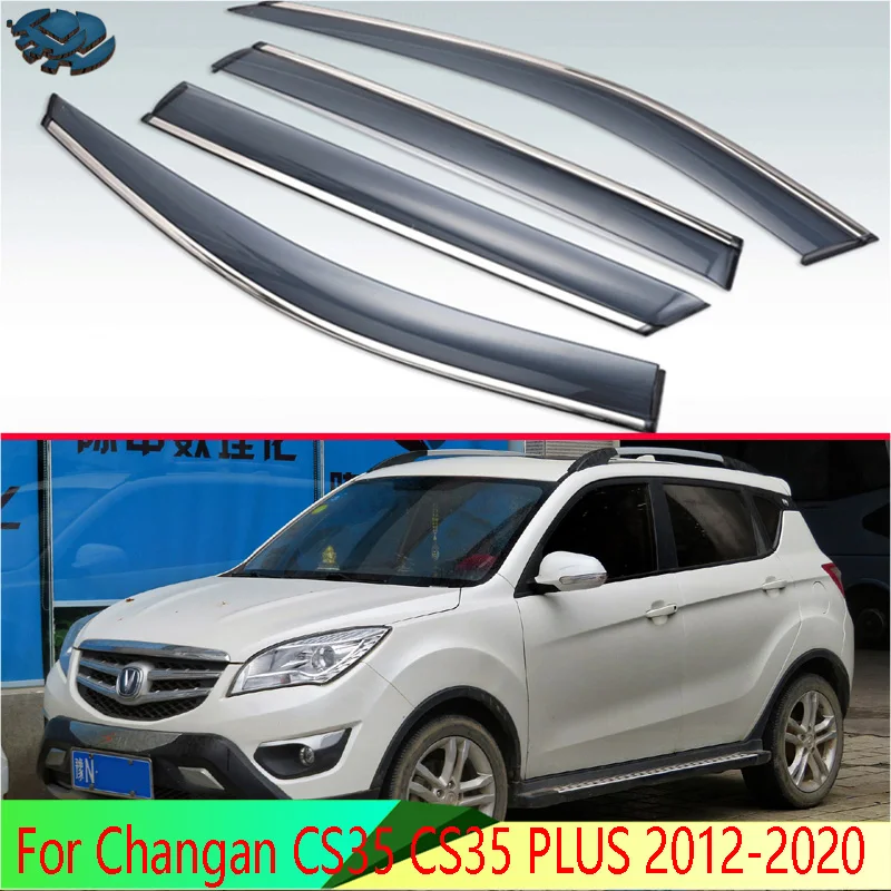 

For Changan CS35 CS35 PLUS 2012-2020 Car Accessories Plastic Exterior Visor Vent Shades Window Sun Rain Guard Deflector 4pcs