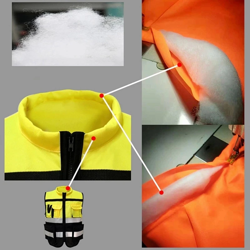 High Visibility Zipper Front Safety Vest With Reflective Strips Bicycle and Motorcycle Riding Safety Clothing Multi-Pockets